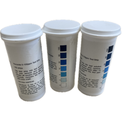 Tiras reactivas para el control de peróxidos en agua.